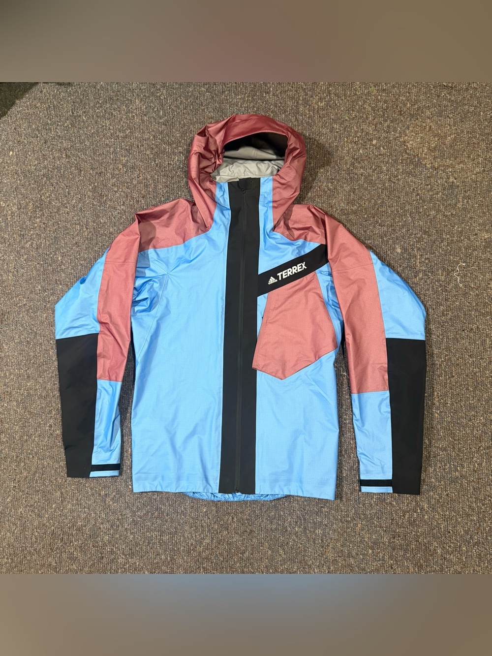adidas Terrex Blue, Rust & Black Performance Waterproof Jacket Goretex